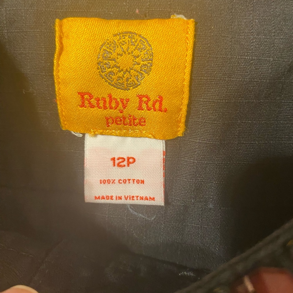 Ruby Rd. Black Utility Jacket with Red Embellishments 12P (QQ) - Picture 5 of 7